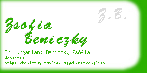 zsofia beniczky business card