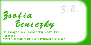 zsofia beniczky business card
